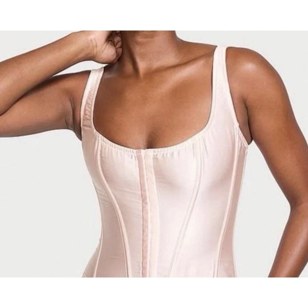 Victoria's Secret The Classic Corset Dusty Rose Medium 100% Silk One Piece NWT - Picture 3 of 9